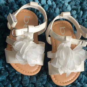 Size 3 White BeBe Kid's Sandals